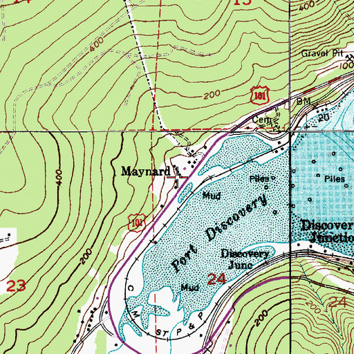 Topographic Map of Maynard, WA