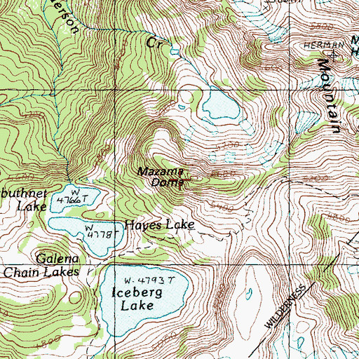 Topographic Map of Mazama Dome, WA