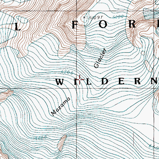 Topographic Map of Mazama Glacier, WA