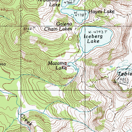 Topographic Map of Mazama Lake, WA