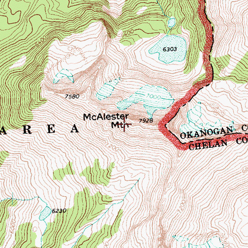 Topographic Map of McAlester Mountain, WA