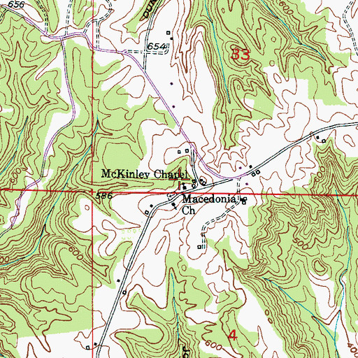 Topographic Map of McKinley Chapel Methodist Church, AL