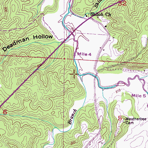 Topographic Map of McKinney Branch, AL