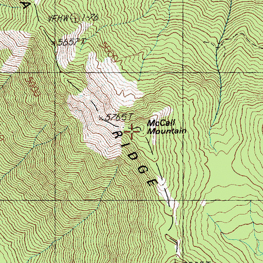 Topographic Map of McCall Mountain, WA