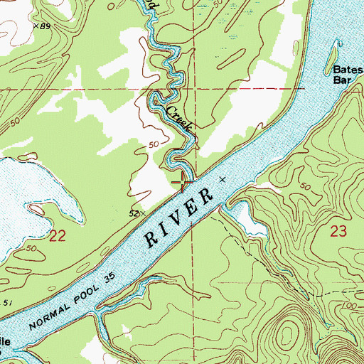 Topographic Map of McLeod Creek, AL