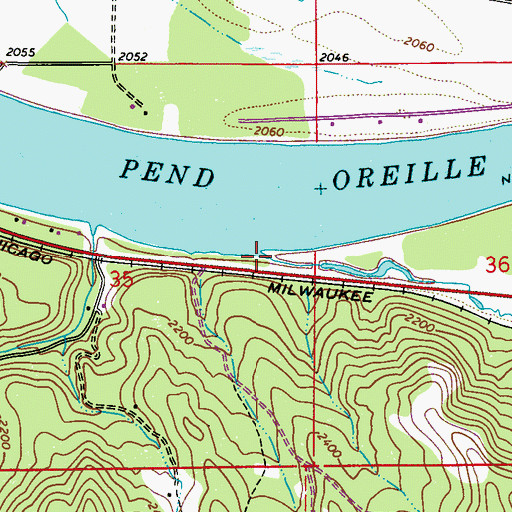 Topographic Map of McCloud Creek, WA