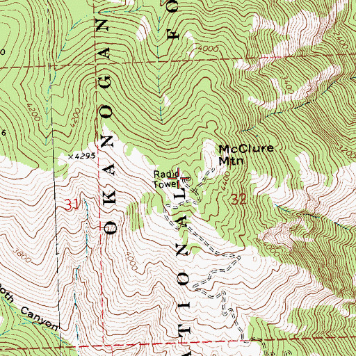 Topographic Map of McClure Mountain, WA