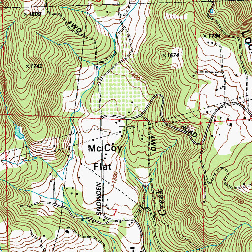 Topographic Map of McCoy Flat, WA