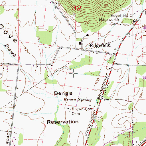 Topographic Map of McMahan Cove, AL