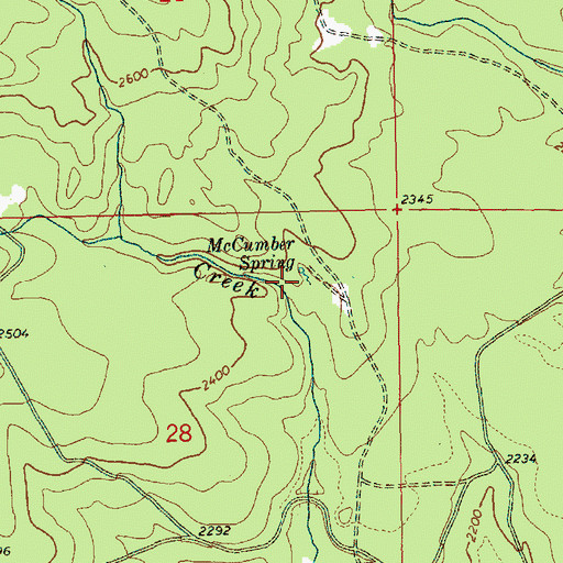 Topographic Map of McCumber Spring, WA
