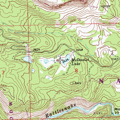 Topographic Map of McDaniel Lake, WA