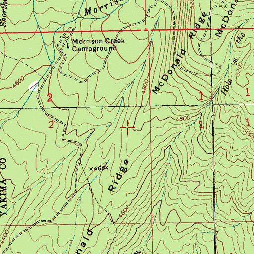 Topographic Map of McDonald Ridge, WA