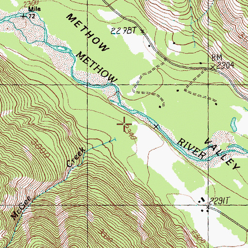 Topographic Map of McGee Creek, WA