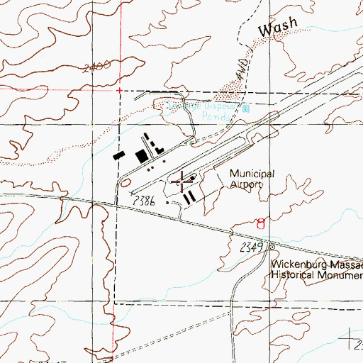 Topographic Map of Wickenburg Municipal Airport, AZ