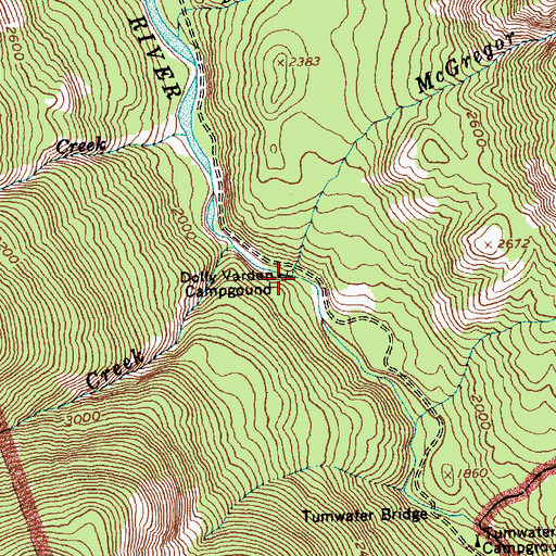 Topographic Map of McGregor Creek, WA