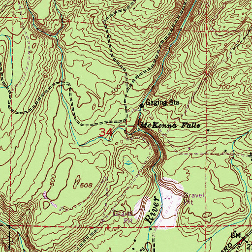 Topographic Map of McKenna Falls, WA