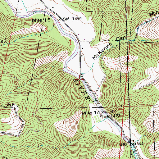 Topographic Map of McKenzie Canyon, WA