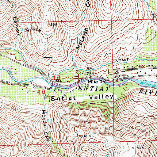 Topographic Map of McLeish Canyon, WA