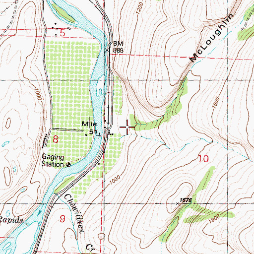 Topographic Map of McLoughlin Canyon, WA