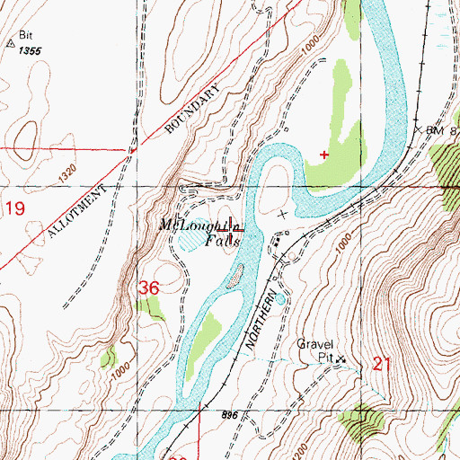 Topographic Map of McLoughlin Falls, WA