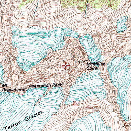 Topographic Map of McMillan Spire, WA