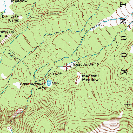 Topographic Map of Meadow Camp, WA