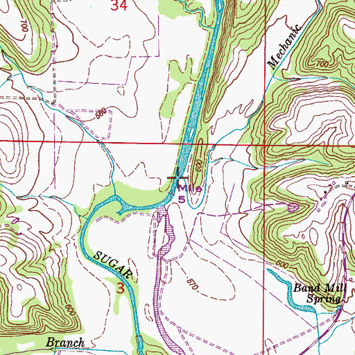 Topographic Map of Mechanic Branch, AL