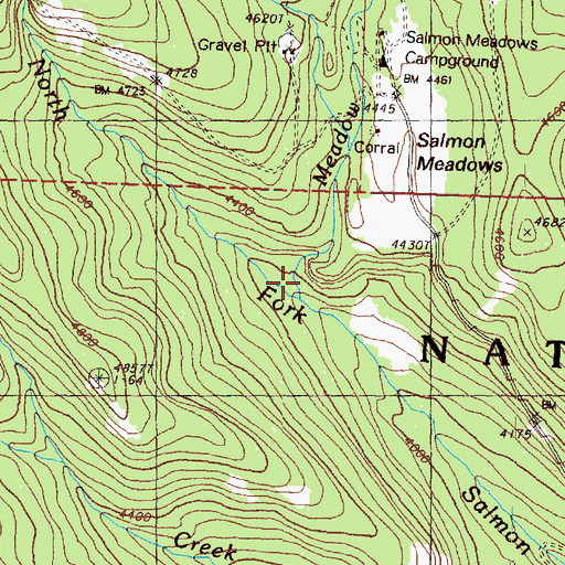 Topographic Map of Meadow Creek, WA