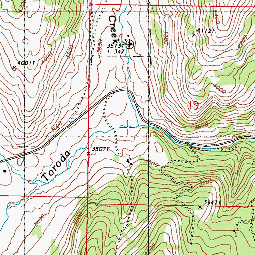 Topographic Map of Meadow Creek, WA