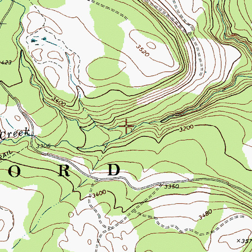 Topographic Map of Meadow Creek, WA