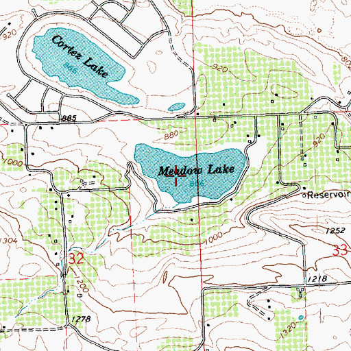 Topographic Map of Meadow Lake, WA