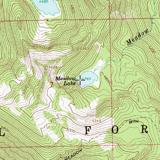 Topographic Map of Meadow Lake, WA