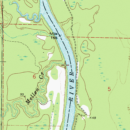 Topographic Map of Mellen Creek, AL