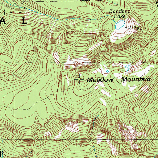 Topographic Map of Meadow Mountain, WA