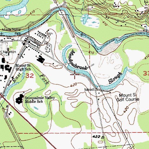 Topographic Map of Meadowbrook Slough, WA