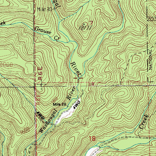 Topographic Map of Meander Creek, WA
