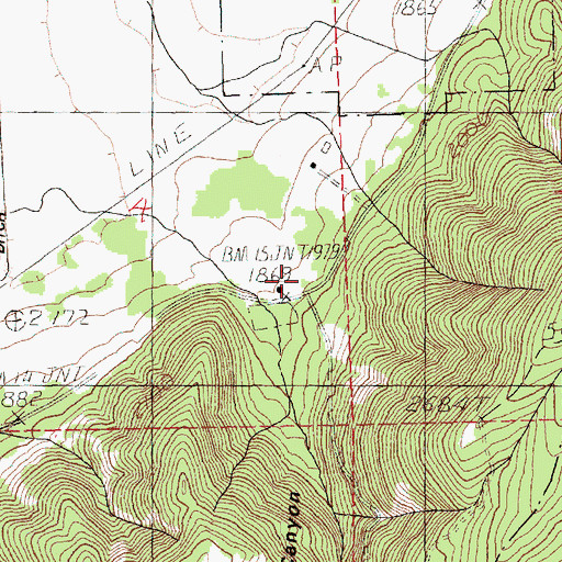 Topographic Map of Medley Canyon, WA