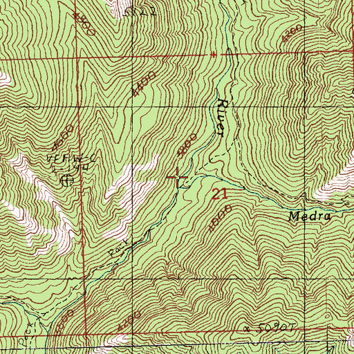 Topographic Map of Medra Creek, WA