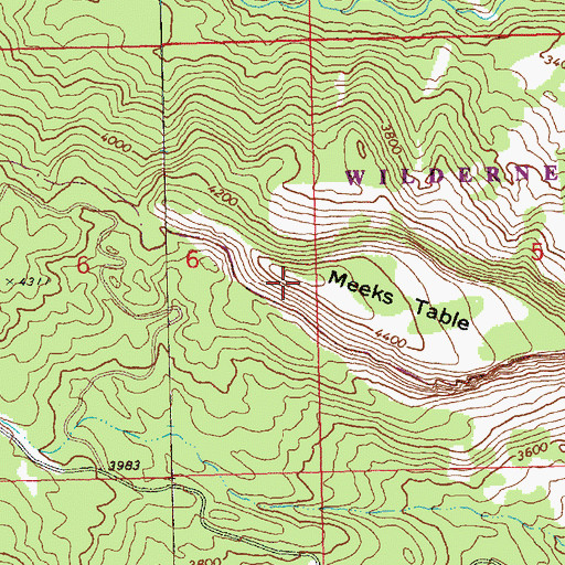 Topographic Map of Meeks Table, WA