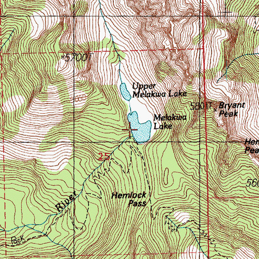 Topographic Map of Melakwa Lake, WA