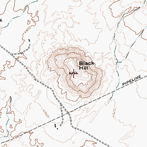 Topographic Map of Black Hill, AZ