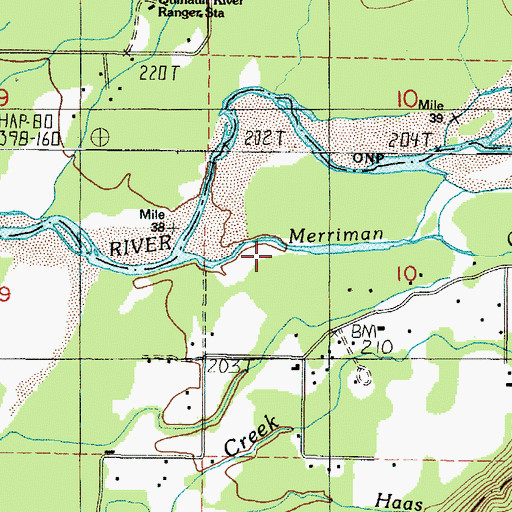 Topographic Map of Merriman Creek, WA