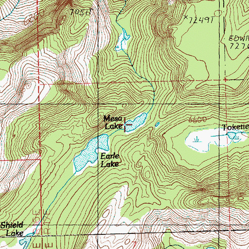 Topographic Map of Mesa Lake, WA