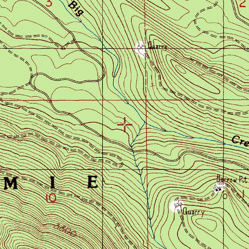 Topographic Map of Mesatchee Creek, WA