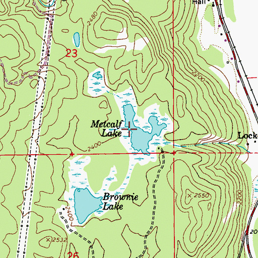 Topographic Map of Metcalf Lake, WA