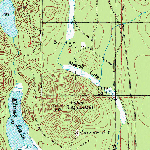 Topographic Map of Metcalf Lake, WA