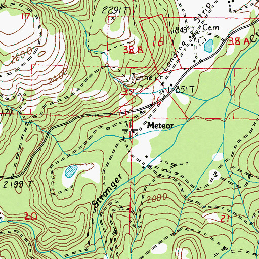 Topographic Map of Meteor, WA