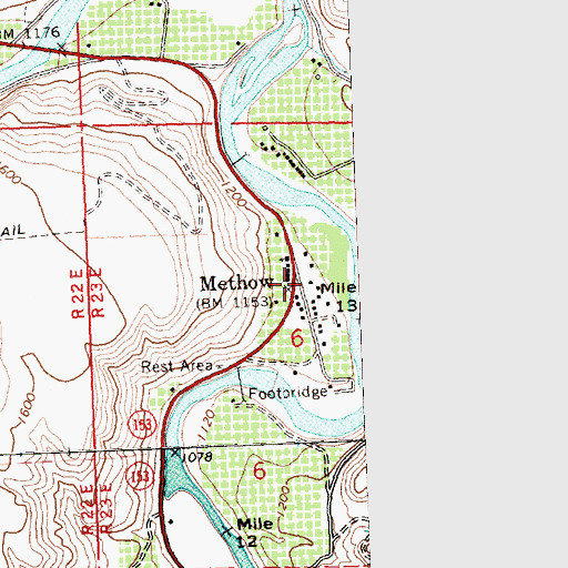 Topographic Map of Methow, WA