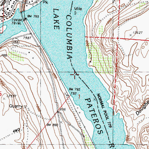 Topographic Map of Methow Rapids (historical), WA