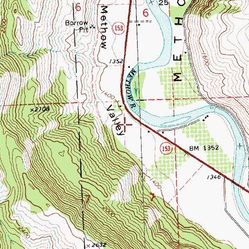 Topographic Map of Methow Valley, WA